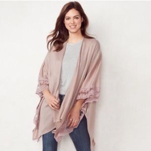 Lauren Conrad Mauve Rose Sweater Kimono Duster
